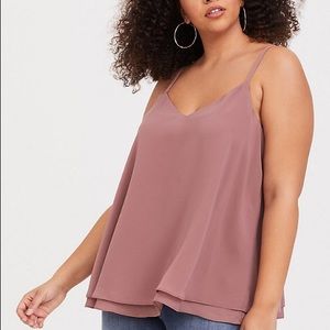 Dusty Rose DOUBLE LAYER GEORGETTE SWING CAMI